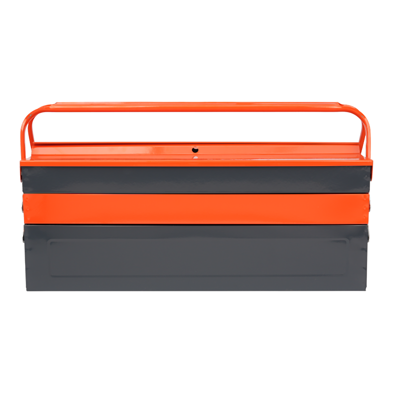 Caja de herramientas grande de tres capas con doble asa